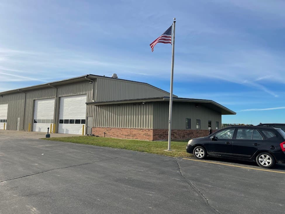 Freshly painted siding on a commercial property